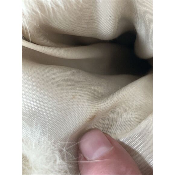 Vintage Muff Rabbit Fur Black Ivory Lined 1940s Mob Wife Style Old Hollywood - Picture 10 of 11